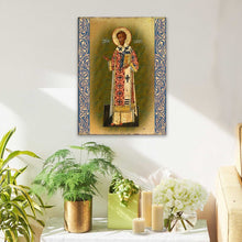 Load image into Gallery viewer, Saint Chrysostom Wooden Gold Plated Religious Christian Sacred Icon - Inspirational Icon Decor - 85054
