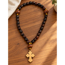 Load image into Gallery viewer, Wooden Prayer Beads 33 Beads With Cross - For Jesus Prayer  - Chotki Byzantine Cross
