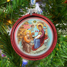 Load image into Gallery viewer, Orthodox Nativity Glass Ornament by G. DeBrekht
