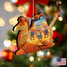 Load image into Gallery viewer, Camel Three Kings Nativity Wooden Ornaments by G. DeBrekht
