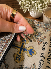 Load image into Gallery viewer, Jesus Prayer Bible Cover Pouch with Matching Bookmark – Set of 2, Three-Bar Cross, ICXC Dove, “Lord Jesus Christ, Son of God, Have Mercy on Me”

