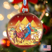 Load image into Gallery viewer, Journey to Bethlehem Glass Ornament Limited Edition by G. DeBrekht
