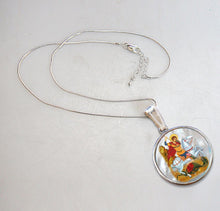 Load image into Gallery viewer, Saint George Silver Plated Mother of Pearl Necklace Jewelry
