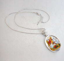 Load image into Gallery viewer, Saint George Silver Plated Mother of Pearl Necklace Jewelry
