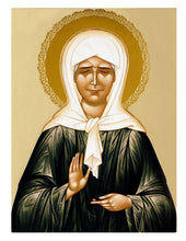 Load image into Gallery viewer, Traveling Icon Diptych Saint Matrona &amp; Saint Xenia for Travel - Leatherette Case  (3 7/8")
