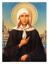 Load image into Gallery viewer, Traveling Icon Diptych Saint Matrona &amp; Saint Xenia for Travel - Leatherette Case  (3 7/8")
