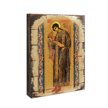 Load image into Gallery viewer, Saint Gabriel the Archangel Wooden Gold Plated Religious Christian Sacred Icon - Inspirational Icon Decor - 85041
