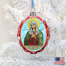 Load image into Gallery viewer, Mother of God Tenderness Mercury Glass Ornament by G. DeBrekht
