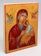 Load image into Gallery viewer, Virgin Mary Directress - Original One-of-a-Kind Orthodox Icon Handpainted on Wood 8 x 5.5&quot; , Signed by G. DeBrekht with Certificate
