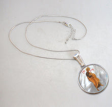 Load image into Gallery viewer, Saint Peter Small Oval Silver-Plated Mother of Pearl Necklace
