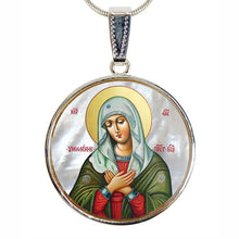 Load image into Gallery viewer, Mother of God Tenderness Silver Plated Mother of Pearl Necklace Jewelry
