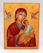 Load image into Gallery viewer, Virgin Mary Directress - Original One-of-a-Kind Orthodox Icon Handpainted on Wood 8 x 5.5&quot; , Signed by G. DeBrekht with Certificate
