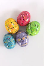Load image into Gallery viewer, Pastel Colors  Set of 5 Colorful Ukranian Pysanky Hand Painted Wooden Eggs - Beautiful colors
