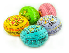 Load image into Gallery viewer, Pastel Colors  Set of 5 Colorful Ukranian Pysanky Hand Painted Wooden Eggs - Beautiful colors
