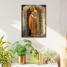 Load image into Gallery viewer, Saint Nicholas Wooden Gold Plated Religious Orthodox Sacred Icon - Inspirational Icon Decor - 85033
