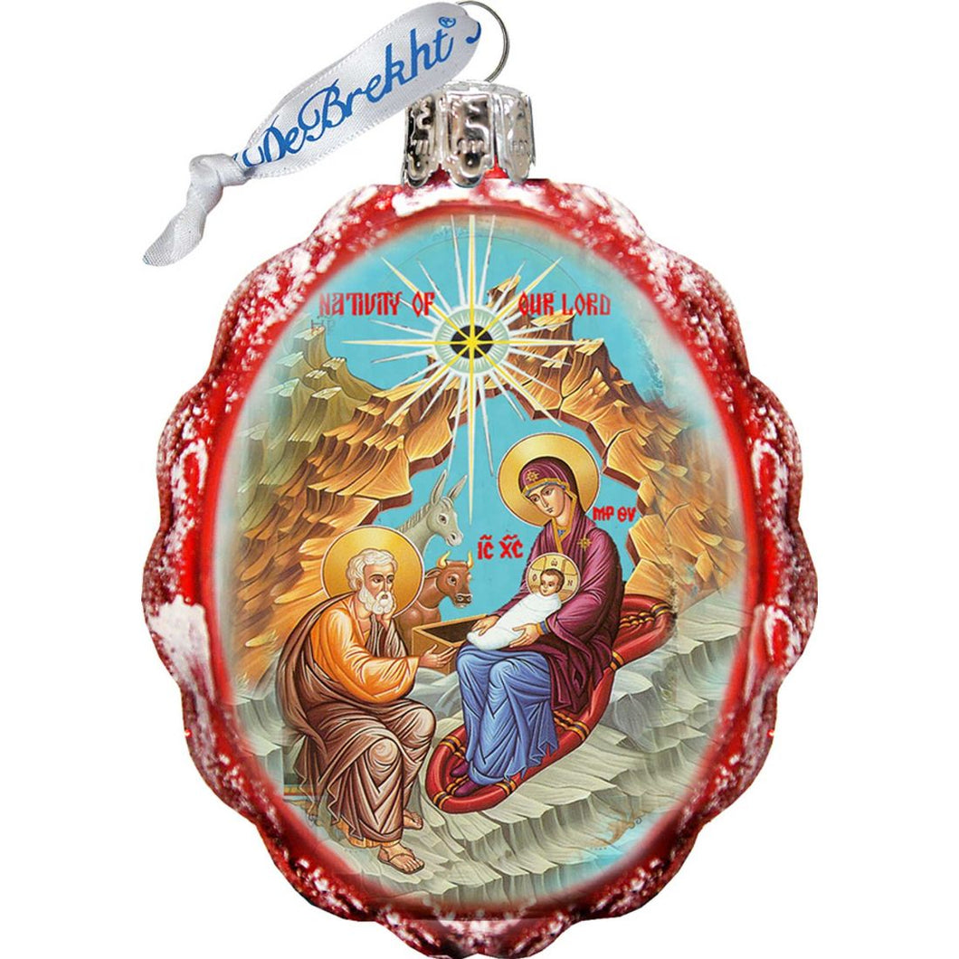 The Nativity Glass Ornament, Nativity Inspirational Decor