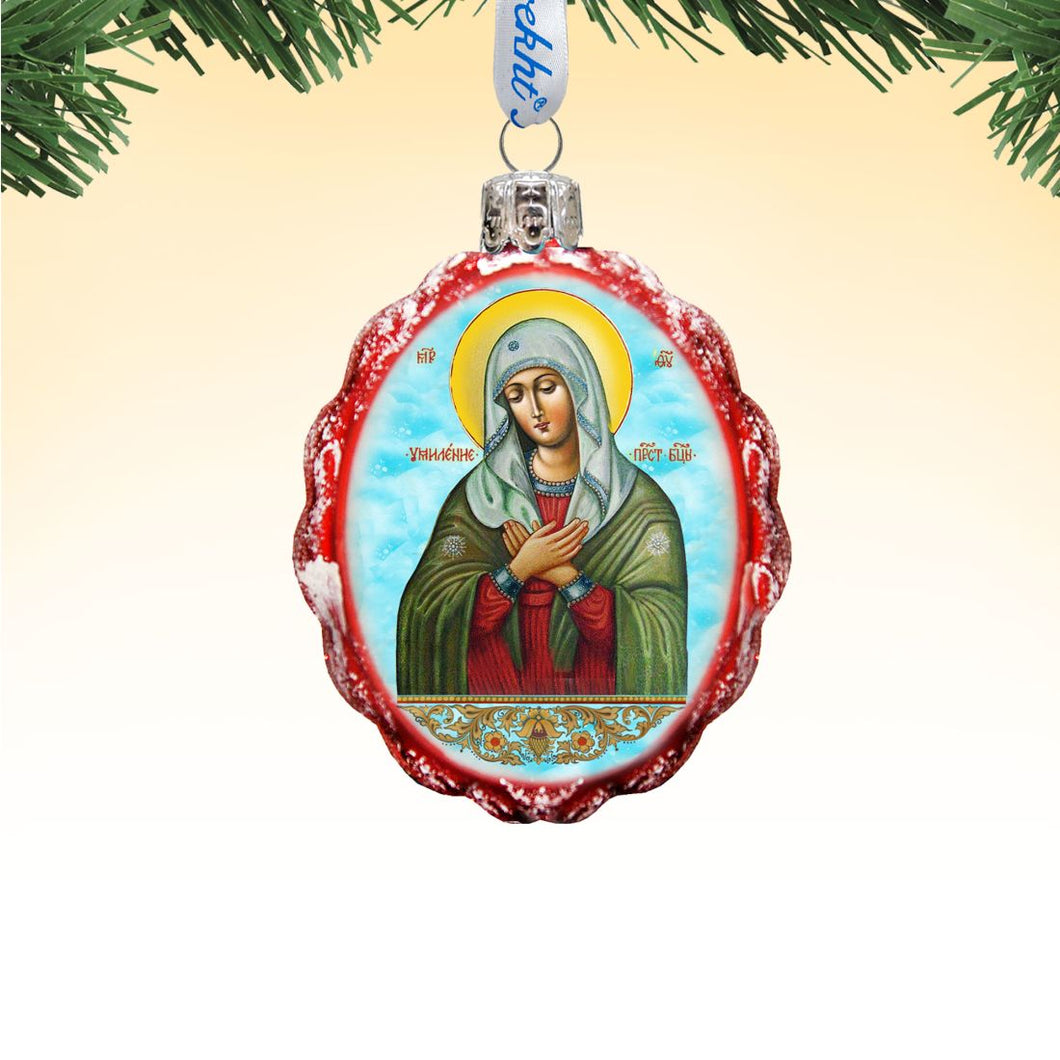 Mother of God Tenderness Mercury Glass Ornament by G. DeBrekht