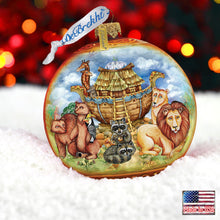 Load image into Gallery viewer, Noah&#39;s Ark Ball Glass Ornament by G. DeBrekht
