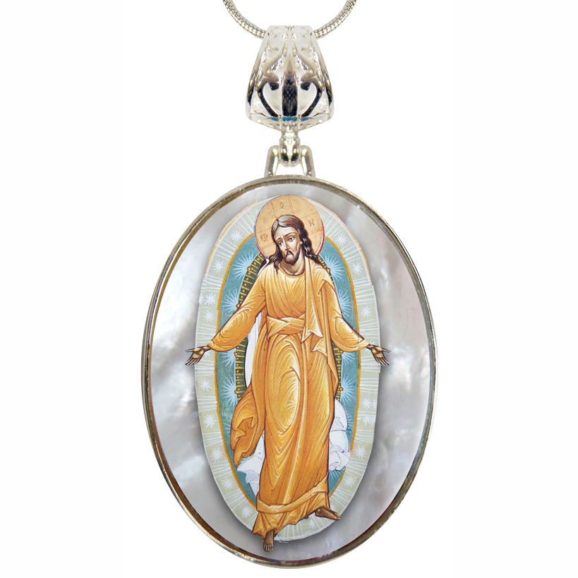 Chrysostom Silver Plated Mother of Pearl Silver Necklace