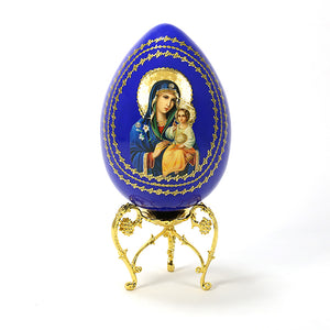 Virgin Mary Eternal Bloom Blue With Gold Stand 6 1/2"