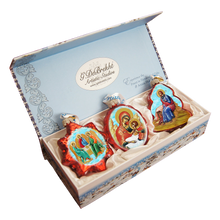 Load image into Gallery viewer, Nativity Mercury Glass Ornaments Set of 3 by G. DeBrekht
