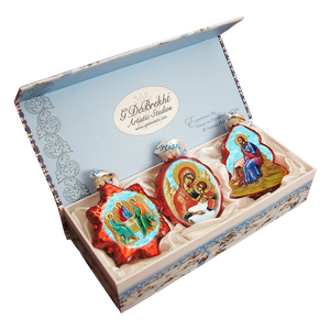 Nativity Mercury Glass Ornaments Set of 3 by G. DeBrekht