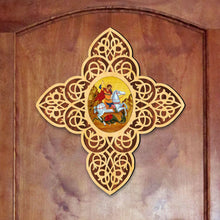 Load image into Gallery viewer, St. George Filigree Wooden Cross by Museum Icons
