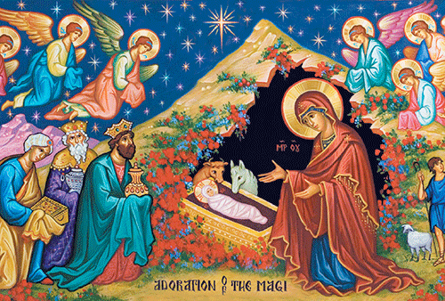 Adoration of the Magi Christmas Cards ( Pack of 15 Cards)
