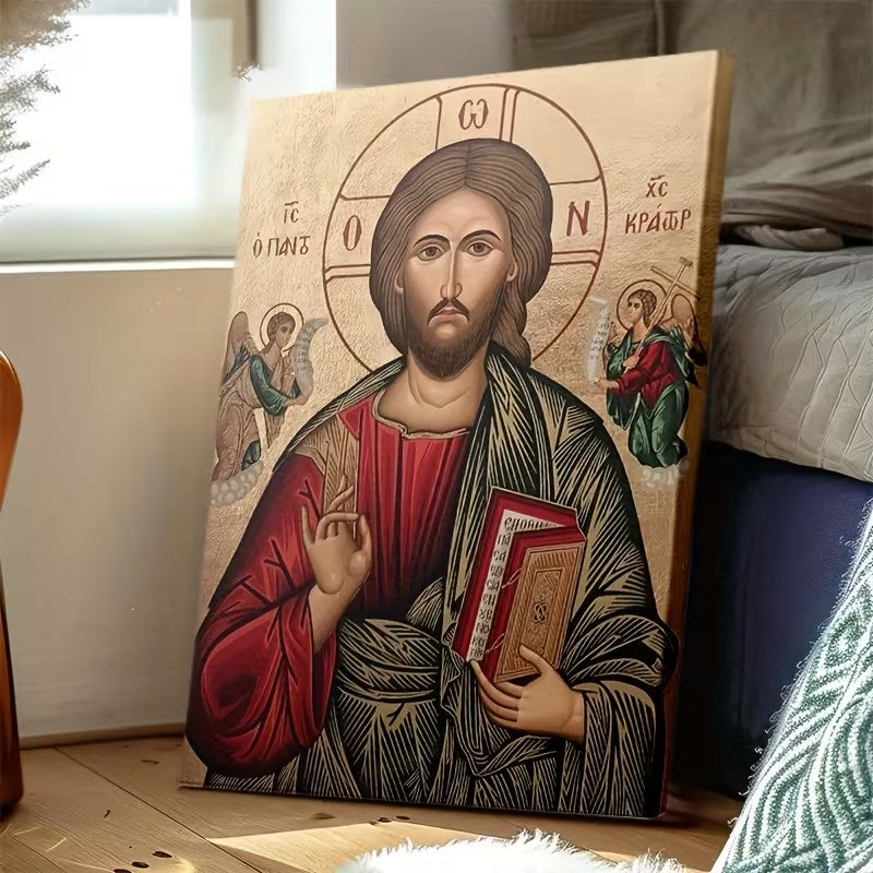 Christ Icon Framed Canvas Print