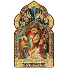 Load image into Gallery viewer, Dome Shape Nativity Icon Gold Foil
