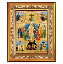 Load image into Gallery viewer, Resurrection Icon Decent Into Hell of Christ and Lifting up Of Adam and Eve Icon in Wooden Frame
