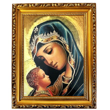 Load image into Gallery viewer, Madonna and Child - In Wooden Gold Frame - Icon is Gold Foil
