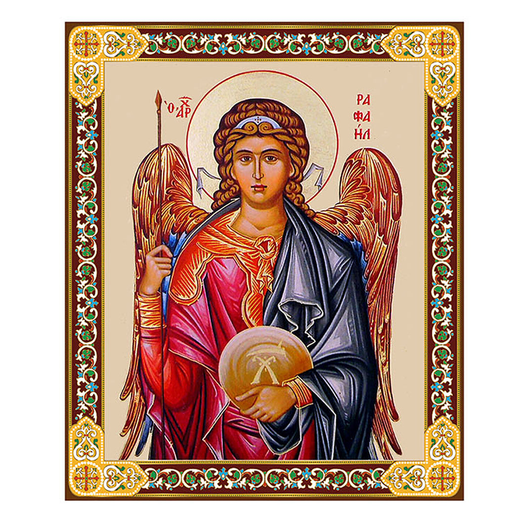 Archangel Raphael Gold Foil Mini Wooden Icon