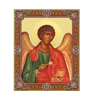 ARCHANGEL Raphael Gold Foil Wooden Icon ( 2 Sizes Available)