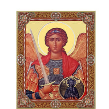 Load image into Gallery viewer, Saint Michael Gold Foil Mini Wooden Icon
