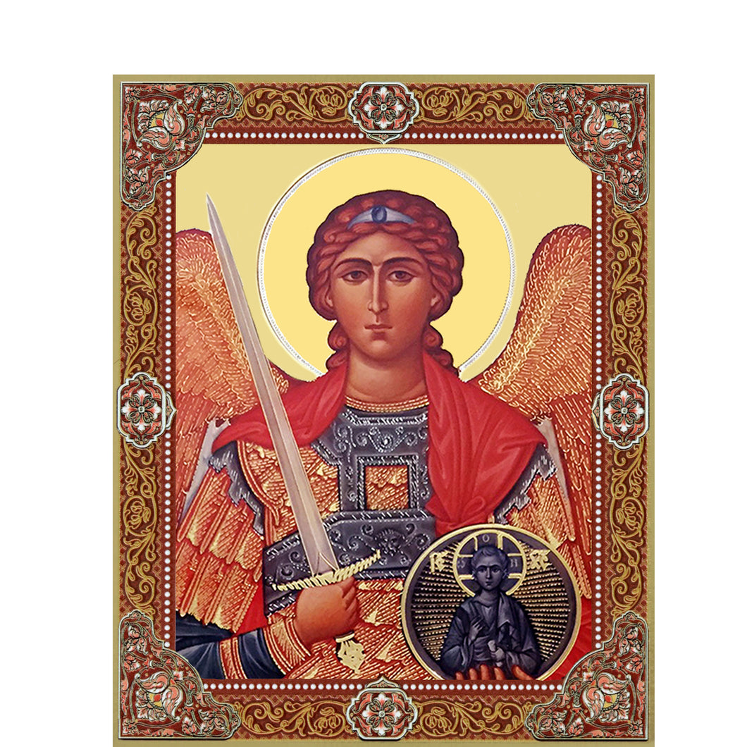 Saint Michael Gold Foil Mini Wooden Icon