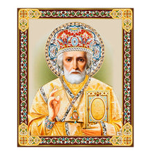 Load image into Gallery viewer, Saint Nicholas Gold Foil Mini Wooden Icon
