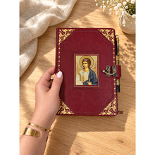 Load image into Gallery viewer, Guardian Angel Prayer Journal with Pen Christian Religious Gift Gratitude Notebook– PU Leather  - 8 7/8"x5 8/8"
