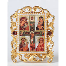 Load image into Gallery viewer, Orthodox Icon Crucifixion and Four Icons of the Virgin Mary
