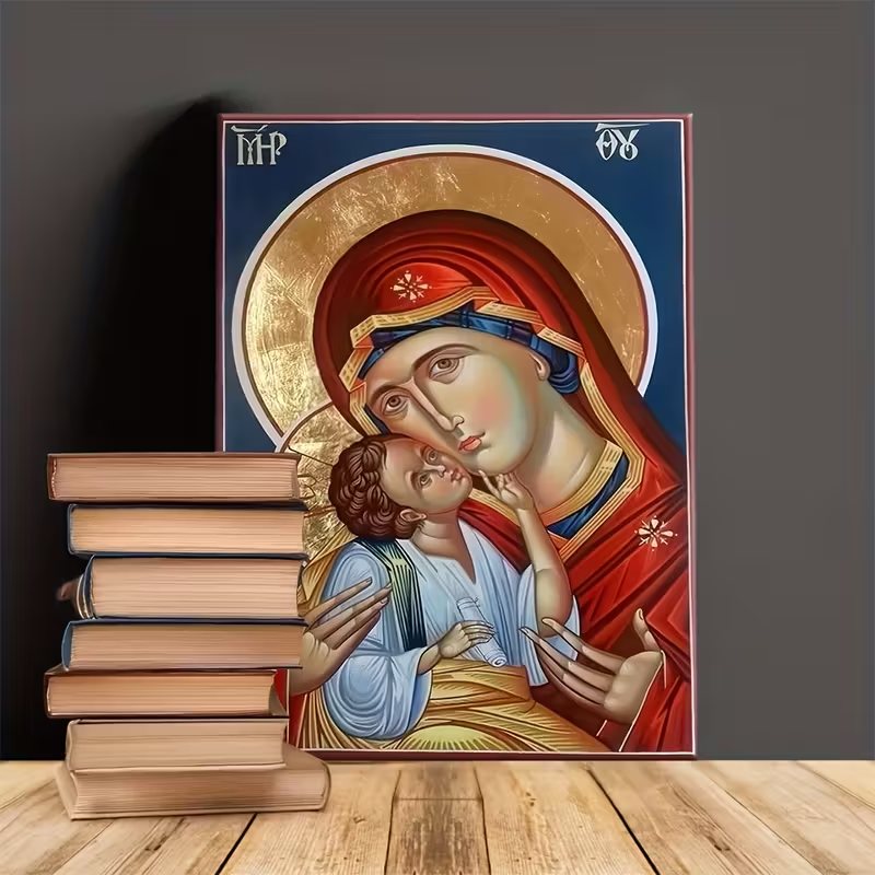 Theotokos Icon Framed Canvas Print