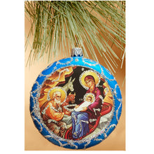 Load image into Gallery viewer, Traditional Byzantine Icon of the Nativity Ornament  4 3/4 Inch Various Colors Available
