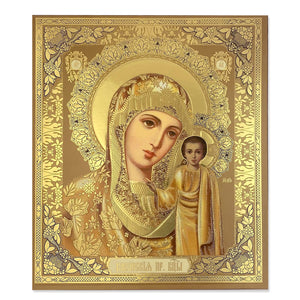 Matching icon Set Virgin of Kazan and Christ The Teacher Gold Foil Icons