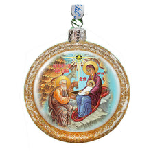 Load image into Gallery viewer, Orthodox Nativity Glass Ornament by G. DeBrekht
