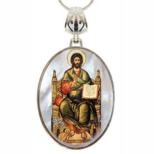 Load image into Gallery viewer, Jesus Silver Plated Mother of Pearl Necklace Jewelry
