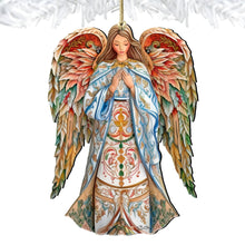 Load image into Gallery viewer, Elegant Angel of Hope Wooden Ornaments by G. DeBrekht
