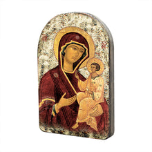 Load image into Gallery viewer, Virgin Mary Wooden Gold Plated Religious Christian Sacred Icon
