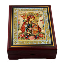 Load image into Gallery viewer, Wooden Icon Box - Madonna and Child Unfading Bloom
