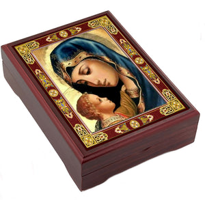 Wooden Icon Box - Madonna and Child