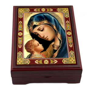 Wooden Icon Box - Madonna and Child