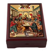 Load image into Gallery viewer, Wooden Icon Box - Mystical Supper Icon
